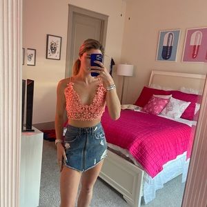 Free People Crop Top in Peach